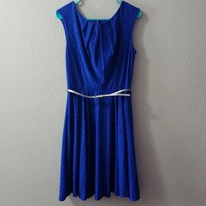 Royal Blue size 10 Fit and Flare Eyelet Lace dress